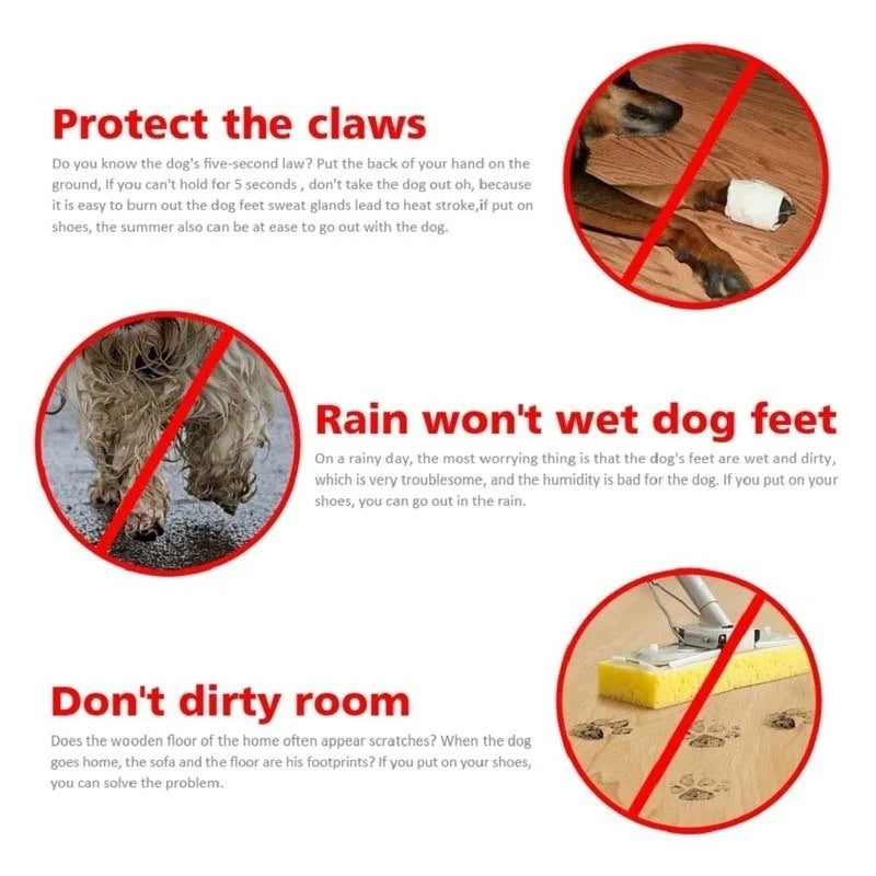 4pcs Water-Resistant Dog Shoes For Small Dogs -pet waterproof booties/ footwear/ heat protection - Protect Your Pet's Paws And Keep Them Dry,Outdoor rain boots for dogs