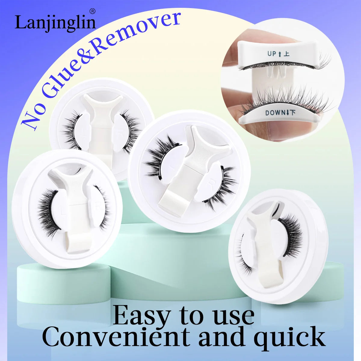 Magnetic False Lash Kit Eyelashes (Cat eye) Reusable, natural full look, easy to apply