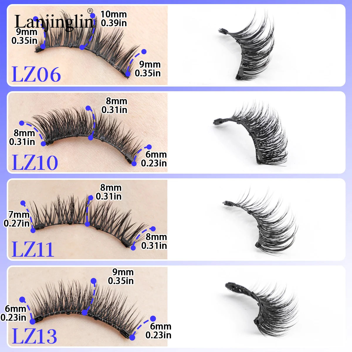Magnetic False Lash Kit Eyelashes (Cat eye) Reusable, natural full look, easy to apply