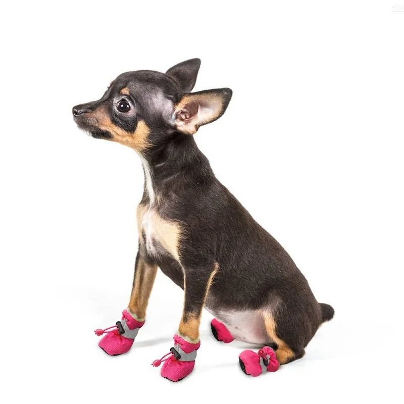 4pcs Water-Resistant Dog Shoes For Small Dogs -pet waterproof booties/ footwear/ heat protection - Protect Your Pet's Paws And Keep Them Dry,Outdoor rain boots for dogs