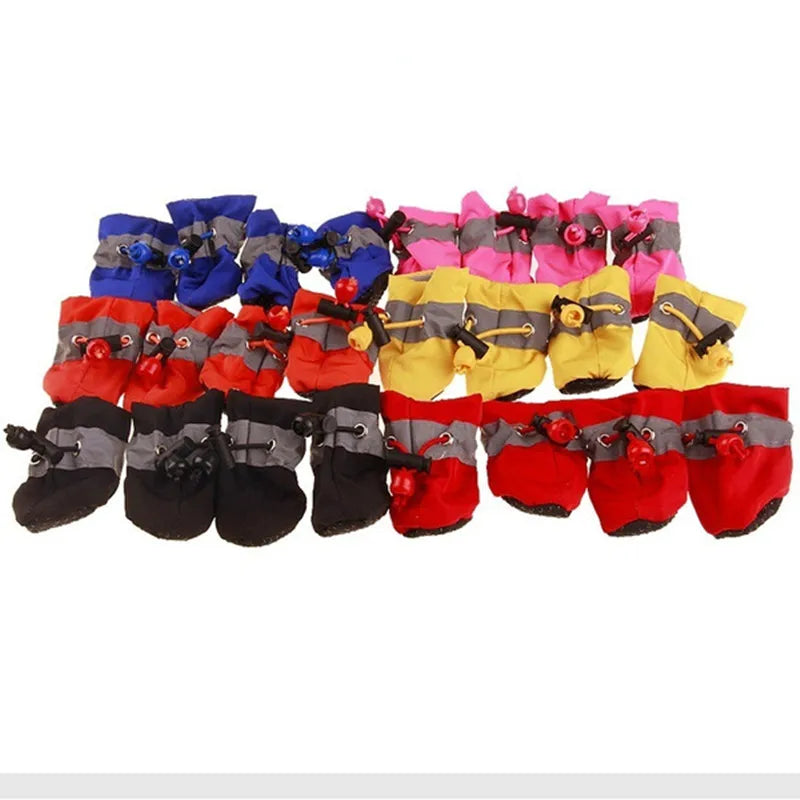 4pcs Water-Resistant Dog Shoes For Small Dogs -pet waterproof booties/ footwear/ heat protection - Protect Your Pet's Paws And Keep Them Dry,Outdoor rain boots for dogs