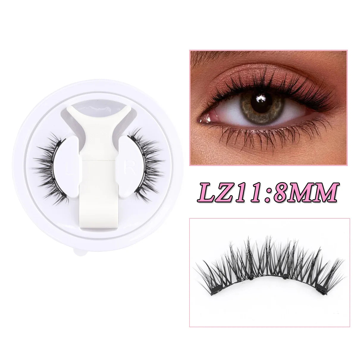 Magnetic False Lash Kit Eyelashes (Cat eye) Reusable, natural full look, easy to apply