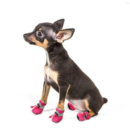 4pcs Water-Resistant Dog Shoes For Small Dogs -pet  waterproof booties/ footwear/ heat protection -  Protect Your Pet's Paws And Keep Them Dry,Outdoor rain boots for dogs