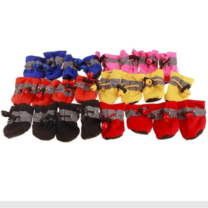 4pcs Water-Resistant Dog Shoes For Small Dogs -pet  waterproof booties/ footwear/ heat protection -  Protect Your Pet's Paws And Keep Them Dry,Outdoor rain boots for dogs